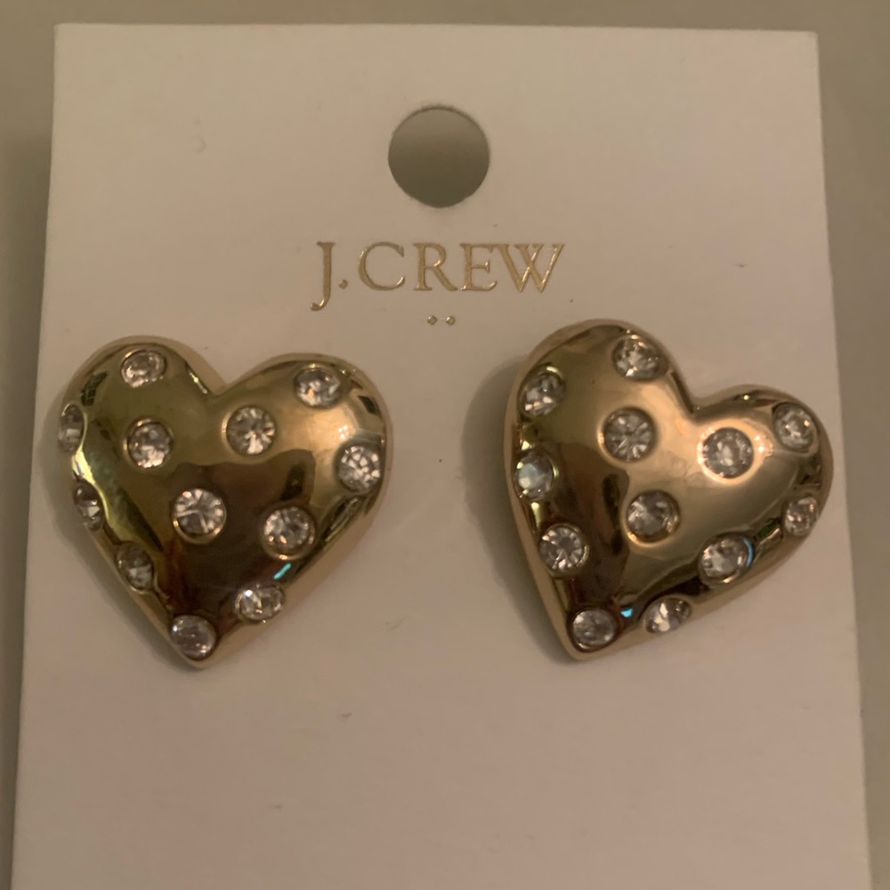 JCrew Puffy heart post earrings